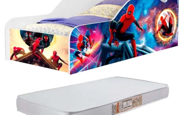 CAMA INFANTIL HOMEM-ARANHA com COLCHÃO