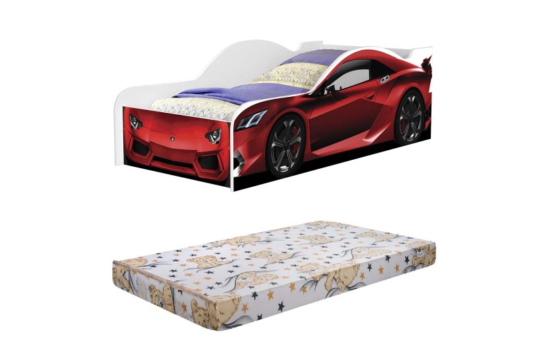 CAMA INFANTIL CARRO FORMULA GP com COLCHÃO CAMA INFANTIL CARRO FORMULA GP com COLCHÃO
