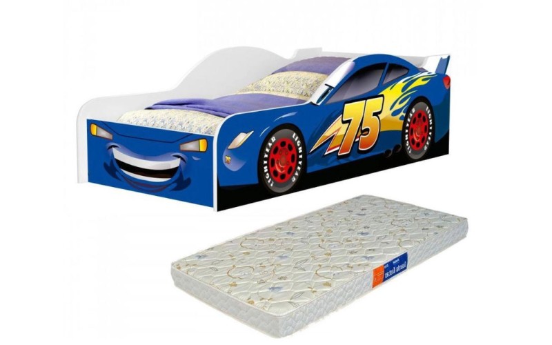 CAMA MCQUEEN AZUL com COLCHÃO