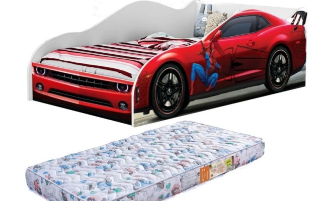 CAMA CARRO HOMEM-ARANHA 2 com COLCHÃO