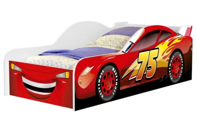 CAMA MCQUEEN VERMELHO SOLTEIRO