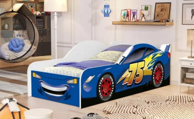 CAMA MCQUEEN AZUL SOLTEIRO